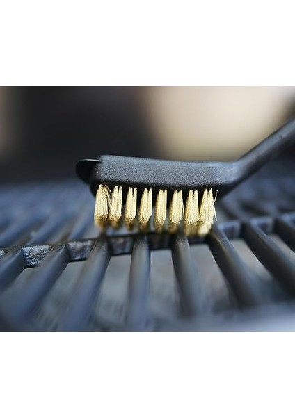 Barbekü Fırçası Küçük, 2 Kat Pirinç Kıl, Ek Sıyırıcı, Barbekü Temizleyici, Ergonomik Barbekü Izgara Temizleme Fırçası modelleri
