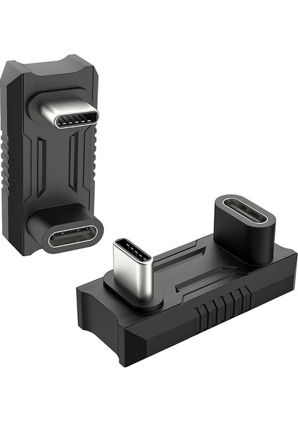 USB C 180 Degree Adapter 2 PACK,180 Degree USB C Adapter Converter Usb-C Male To Usb-C Female Extender Support 140W Fast Pd Charging For Rog Ally/steam Deck Legion Go Accessories Adapter