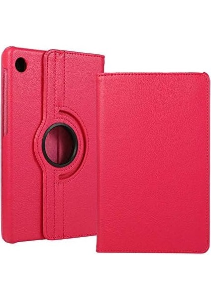 Tab M10 Plus 3. Jenerasyon TB-125FU TB-128FU ile Uyumlu Kılıf 360 Dönebilen Standlı Case Pembe Koyu