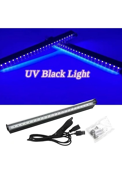 2 Paket LED Uv Siyah Işık Uv Lamba Çubuğu Sahne Siyah Işık Tüpü Taşınabilir Uv Işık Floresan Algılama LED Parti Işığı USB Tak ve Çalıştır fırsatları
