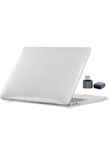 MacBook Pro 14.2 Inç Kılıf – M1-M2-M3-M4 Çip A2442 A2779 A2992 A2918 A3112 A3401 A3185 Uyumlu, Simli Kristal Parlak Sert Kapak, Pürüzsüz Yüzey, Darbeye Dayanıklı Ince Koruma Şeffaf