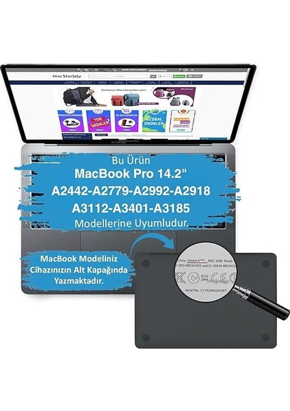 MacBook Pro 14.2 Inç Kılıf – M1-M2-M3-M4 Çip A2442 A2779 A2992 A2918 A3112 A3401 A3185 Uyumlu, Simli Kristal Parlak Sert Kapak, Pürüzsüz Yüzey, Darbeye Dayanıklı Ince Koruma Şeffaf fiyatları