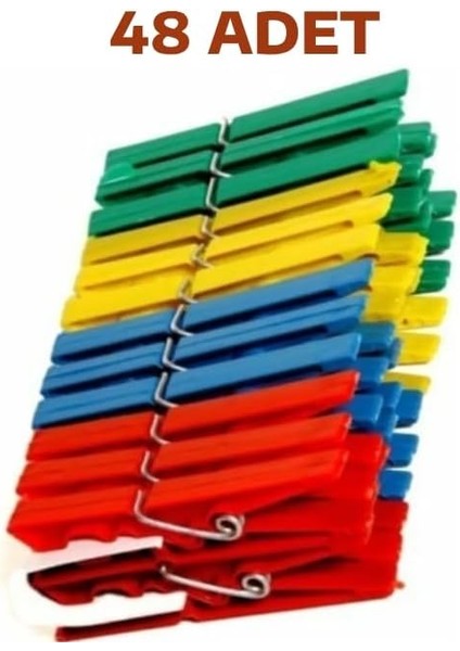 48 Adet Mandal Klasik Çamaşır Mandalı Plastik fiyatları