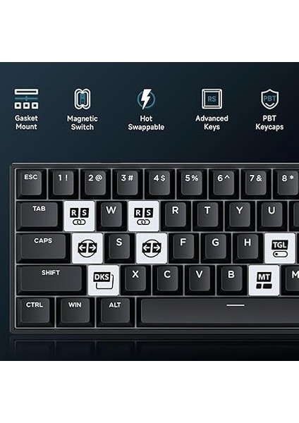 Ace 60 Pro%60 Hall Effect Uranus Manyetik Switch Rgb Hotswap Siyah Mekanik Gaming Klavye modelleri