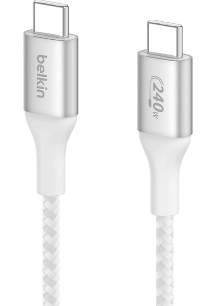 Boostcharge Usb-C - Usb-C Şarj Kablosu, Hızlı Şarj Kablosu, 240 W Power Delivery, Usb-If Sertifikalı, iPhone 15, MacBook Pro, Chromebook, Samsung Galaxy, iPad ile Uyumlu, 1 M – Beyaz