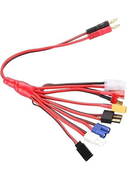 Lua 8'i 1 Arada Lipo Pil Şarj Kablosu, 4mm Banana Plug - T-Dean + XT60 Plug + Ec3 Plug + Futaba + Jst Plug + Tamiya + Trx + Imax B6 Şarj Cihazı Için Iki Dıy Çıplak Tel Set Kiti Çoklu Şarj Kabloları modelleri