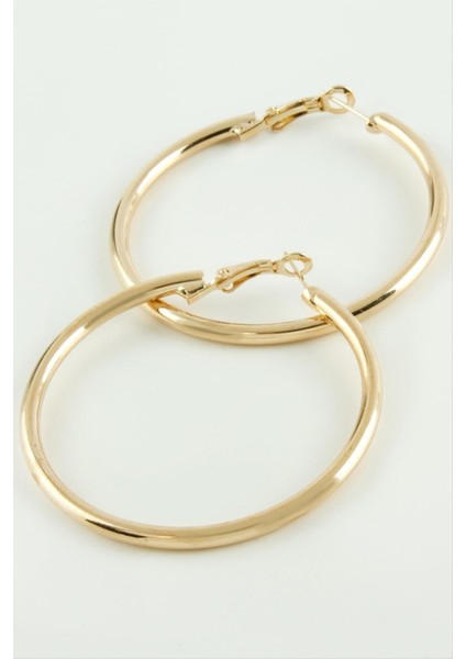 shop Boru Kalın Halka Küpe 4,5 Cm-Sarı