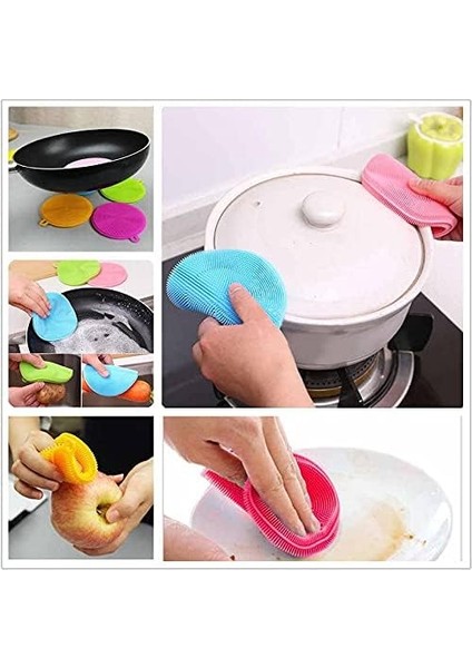 Silikon Bulaşık Süngeri Çok Amaçlı Bez Tutacak 2 Adet modelleri