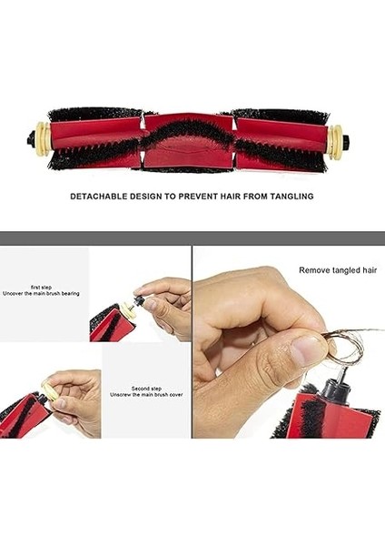 S5 Max, S6, S6 Pure,s6 Maxv Yedek Hepa Filtre,yan Fırça,roborock ile Uyumlu S5 Max, S6, S6 Pure,s6 Maxv Yedek Parça Beyaz Yenileme Seti-10 Parça modelleri