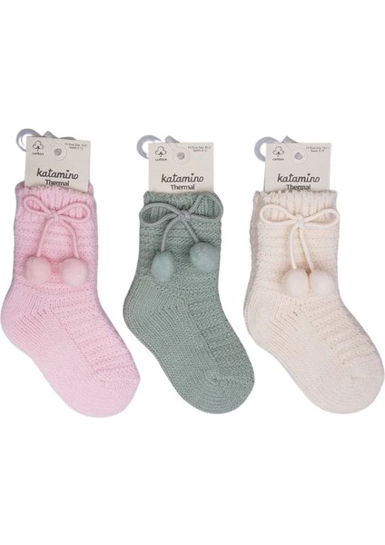 Katamino Ceylan Aksesuarlı Kız Bebek Havlu Soket Çorap 450908 Asorti