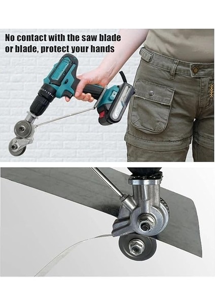 Şarjlı Matkaplar Için Metal Plaka ve Sac Kesme Aparatı Açılı Oval Çatı Sacı Hızlı Kesici modelleri