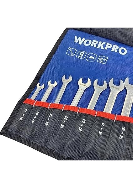 WP202507 6-32MM 12 Parça Cr-V Profesyonel Açık Ağız Anahtar Takımı + Bez Taşıma Kılıfı fiyatları