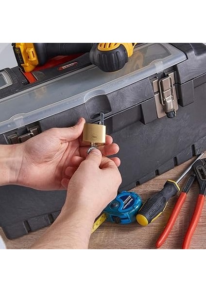 Y110B/25/113/1 - Pirinç Asma Kilit 25MM - Standart Koruma - Çelik Halka - 3 Anahtar modelleri