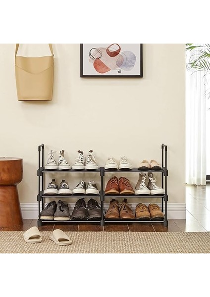 6 Katlı Ayakkabı Rafı, Metal Ayakkabı Rafı, 12-15 Çift Ayakkabı Için Ayakkabı Düzenleyici, Istiflenebilir, Koridor, Oturma Odası, Yatak Odası Için, 30 x 45 x 106 Cm, Siyah LSA23BK fiyatları