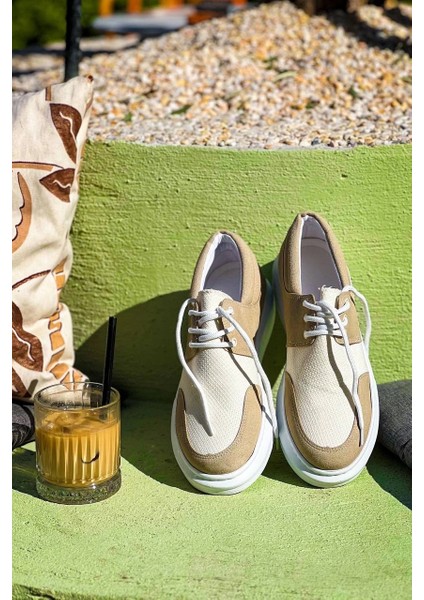 KB-042 Kuback Bağcıklı Bej Günlük Erkek Ayakkabı modelleri