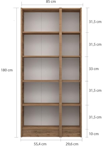 Mobilya FLAT85 Kitaplık 3 Kapaklı Kütüphane Çok Amaçlı Dolap Çam fiyatları