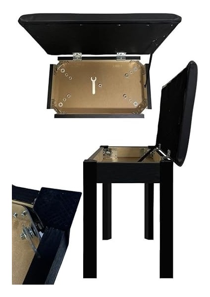 TBX-144BK Üst Kalite Piyano Taburesi Gizli Bölmeli Siyah Renk (32X54X48) fiyatları