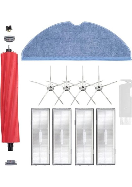 S7 S7 Maxv S7 Plus S7 Maxv Ultra Beyaz Uyumlu Yedek Fırça Hepa Filtre Mop Seti, 11 Parça