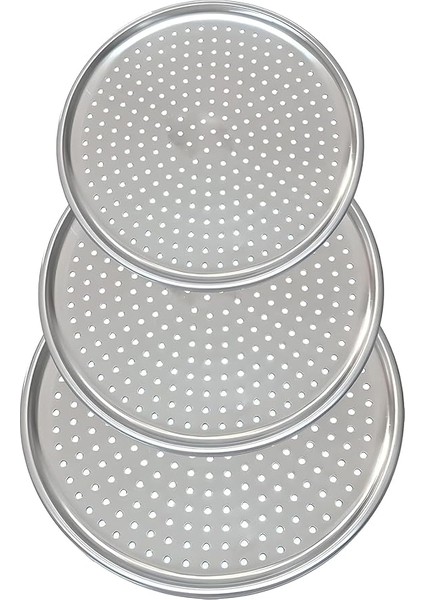 Home Paslanmaz Çelik Pizza Tepsisi,delikli Lahmacun ve Pizza Tavası,fırın Tepisisi (36 Cm)