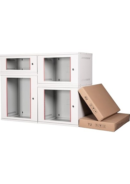 7u 19" Security Box Duvar Tipi Kabinet, Demonte, 542MM Genişlik, 400MM Derinlik, Açık Gri Renk modelleri