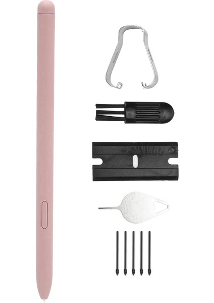 Tab S6 Lite 10.4 -P610, -P615, Tablet Için 5 Uçlu Yedek S Pen Kalem. (Pembe)