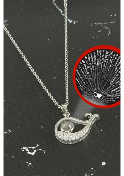 shop Balık Lüks Çelik Kolye 100 Dilde Seni Seviyorum-Gümüş Rengi fiyatları
