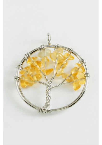 shop Akik Kalp Doğaltaş Kolye Ucu-Sarı