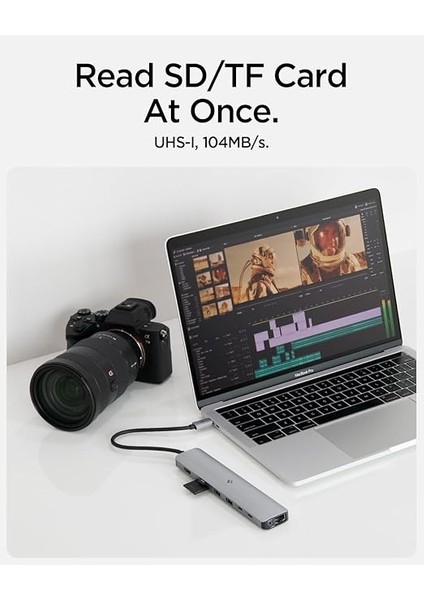 Arcdock 85W Güç Adaptörü 9in1 Usb-C Multi Hub / Çoklayıcı 9 Port / 4K 60hz / Ethernet 1gbps / MacBook PD2306 Space Gray - ACA06388 modelleri