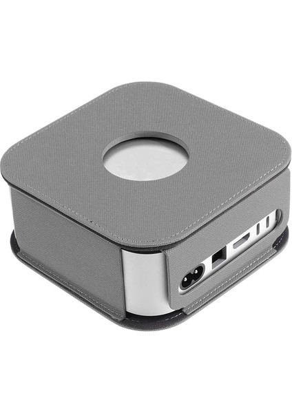 Koruyucu Kapak Pu Deri Kılıf Mac Mini M4/m4 Pro 2024 Masaüstü Bilgisayar Koruyucu Kılıf Sert Kılıf Toz Geçirmez Kapak 2024 Mac Mini Kılıflar Için (Gri)