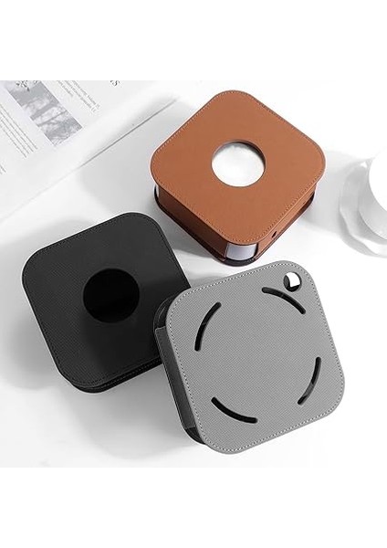 Koruyucu Kapak Pu Deri Kılıf Mac Mini M4/m4 Pro 2024 Masaüstü Bilgisayar Koruyucu Kılıf Sert Kılıf Toz Geçirmez Kapak 2024 Mac Mini Kılıflar Için (Gri) modelleri