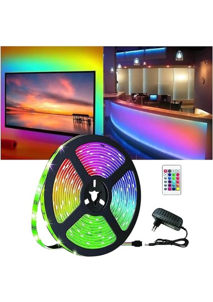 Rgb LED Şerit Uzaktan Kumandalı Dekoratif LED Iç Mekan Işığı