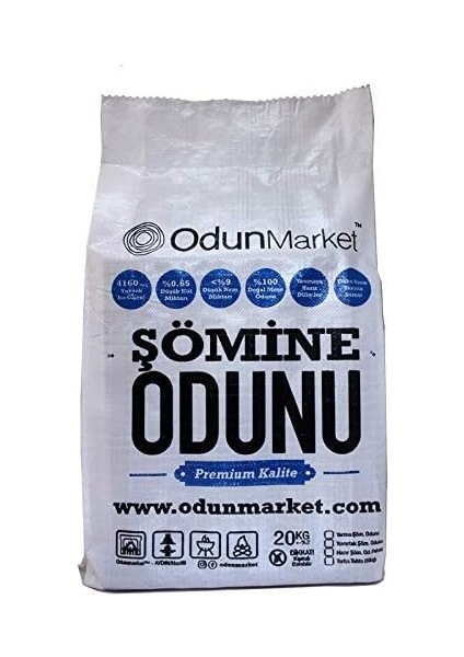 - Şömine Odunu - Meşe Odunu - 1 Yıllık Şöminelik Kuru Odun - 20KG