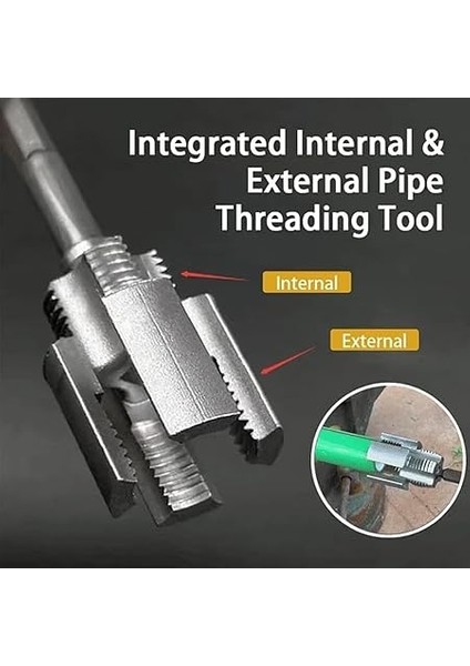 Adet Boru Diş Açma Aleti, Entegre Iç ve Dış Boru Diş Açma Aleti, 1/2" (DN15) 3/4" (DN20) Tesisat Onarımları Için Alet (1/2in) modelleri