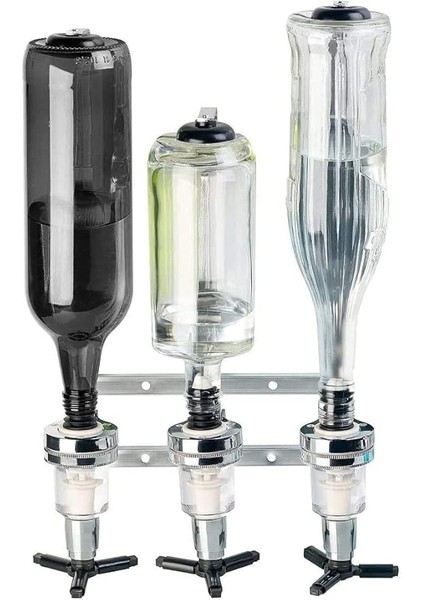Bar Butler, Duvara Monte Etmek Için, 3 Şişe Tutucu, Içecek Sebili, Dozajlayıcı, Duvar Dağıtıcı, Bar Aksesuarı, Içecek Porsiyonlayıcı, Benzin Pompalı, Kokteyl Barı, Likör Dispenseri