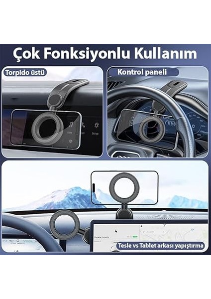 Magsafe Uyumlu Araç Içi Torpido Üstü Manyetik Telefon Tutucu, Sıyah fırsatları
