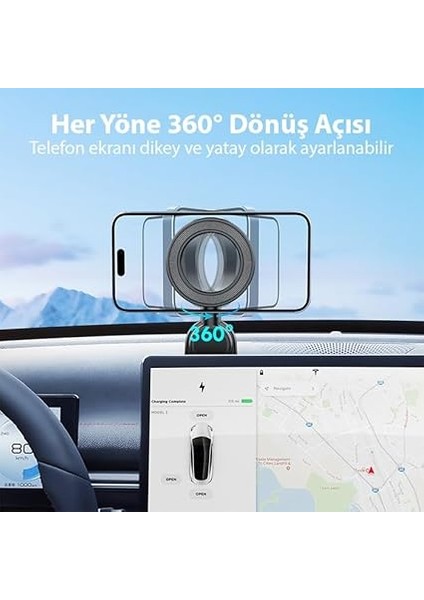 Magsafe Uyumlu Araç Içi Torpido Üstü Manyetik Telefon Tutucu, Sıyah indirimleri