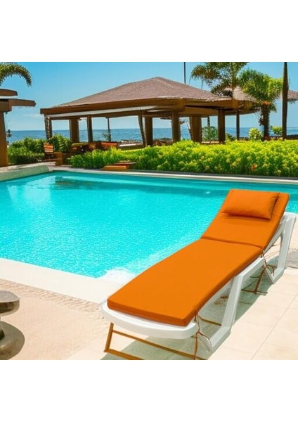 Şezlong Minderi Yastıklı 5cm Sünger Turuncu