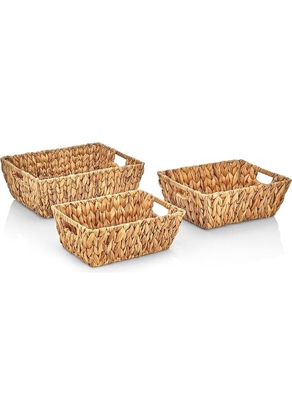El Yapımı Hasır Dikdörtgen Dekoratif Sepet, Hasır Dikdörtgen Dekoratif Tepsi 3 Model Seçenekli (34 * 26 * 13CM) (Orta) fırsatları