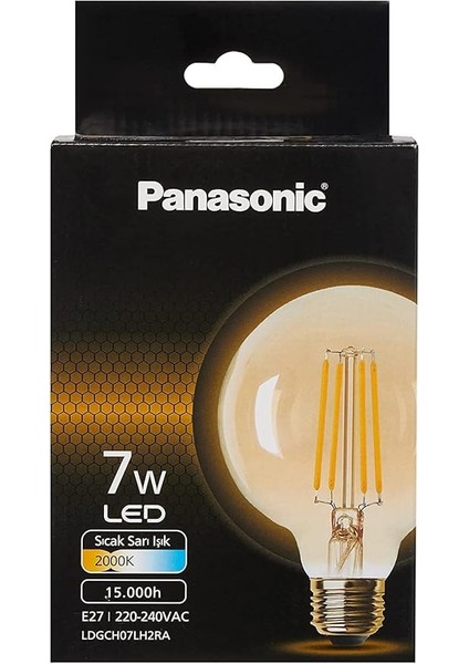 E27 Fil G95 Lamba, Sarı Işık 7W 630LM 2000K Gold modelleri