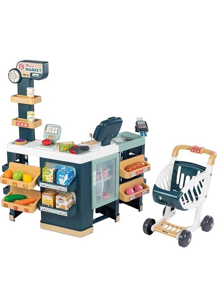- Supermercato Maxi Con Carrello, Registratore Di Cassa, Zona Di Insaccatura, Lettore Di Codici A Barre, Bilancia, Frigorifero E 50 Accessori. A Partire Da 3 Anni (7600350242)