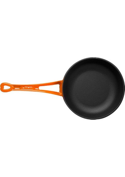 Metal Döküm Kızartma Tavası, Metal Saplı, 24 Cm, Turuncu modelleri
