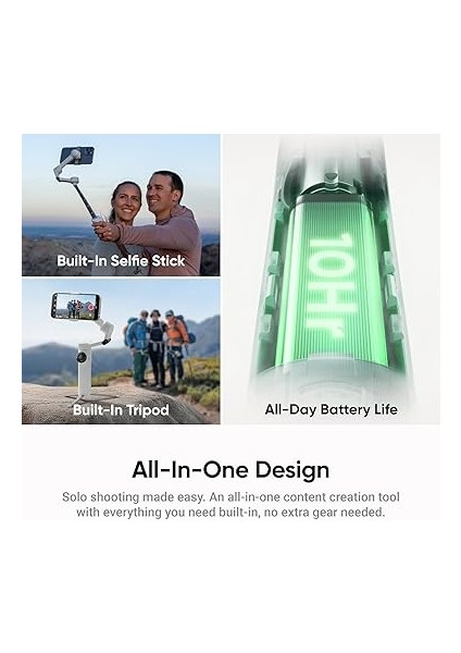 Flow 2 Plus Aı Tracker Paketi Beyaz - Katlanabilir Telefon Gimbal, Herhangi Bir Uygulamayla Aı Izleme, Çok Kişi Izleme, Dahili Tripod/selfie Çubuğu, Uzaktan Kumanda, Iphone/android fiyatları