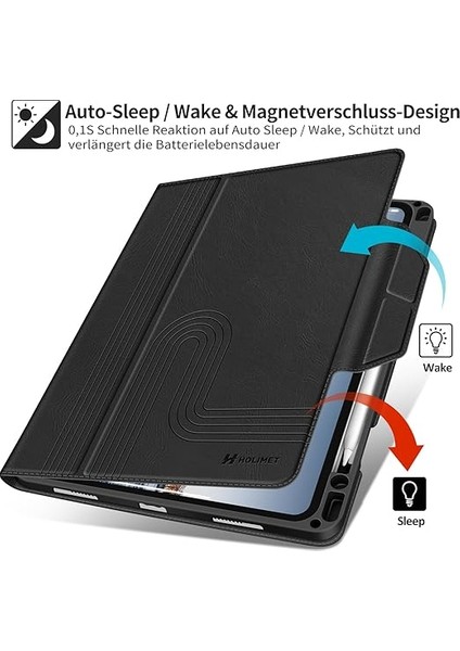 Kılıf Için iPad Pro 11 2022 (4. Nesil) 2021/2020/2018 Için Kalem Tutuculu 2. Nesil Kalem Şarj Fonksiyonunu Destekler, Otomatik Uyku/uyandırma ve Ayakta Durma Fonksiyonlu - Siyah indirimleri