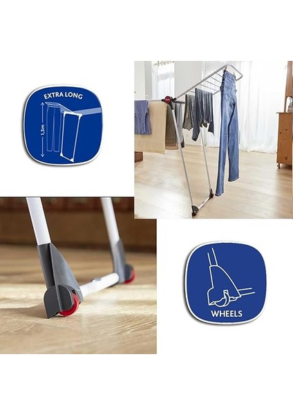 Infinity Flex 2 Metre'ye Kadar Uzatılabilir, 30 Metre Kurutma Alana Sahip Çamaşır Kurutmalığı indirimleri