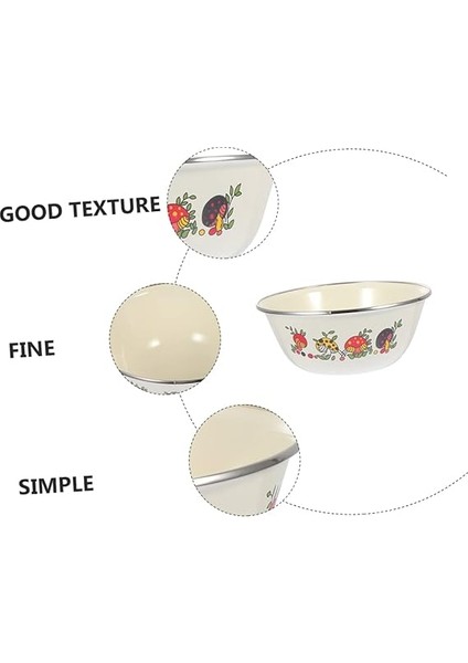 2 Adet Demir Emaye Kaseler Retro Emaye Kase Seti Yemek Servis Karıştırma Kabı Erişte ve Salatalar Için Saklama Kabı Bej Malzemeden Yapılmıştır modelleri