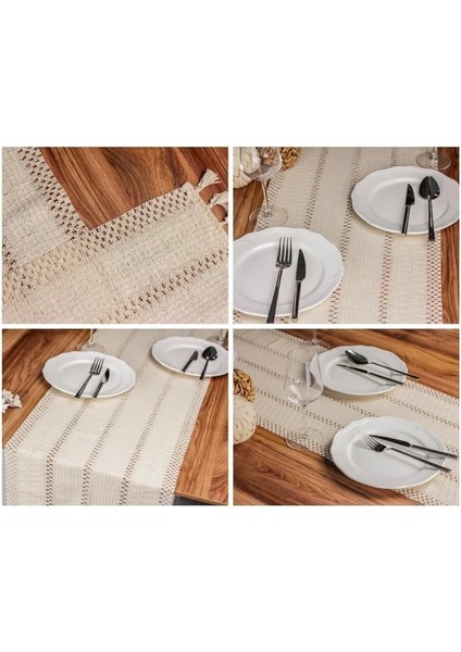 Home Pamuklu Şal Motif Dantel Örgü Runner Şal Desen Masa Runner, 35X145 cm Püsküllü Runner modelleri