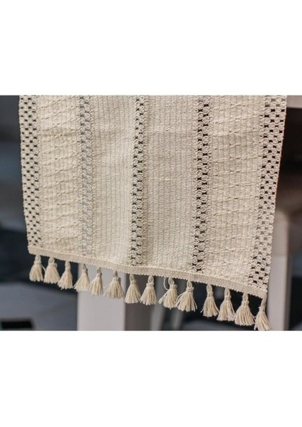 Home Pamuklu Şal Motif Dantel Örgü Runner Şal Desen Masa Runner, 35X145 cm Püsküllü Runner indirimleri