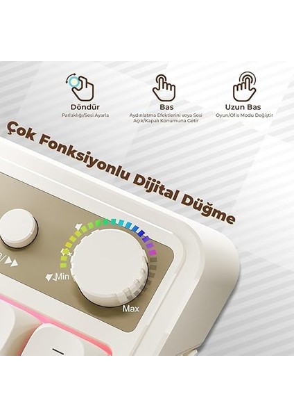 S99 Retro Rgb Gaming 3 Modlu Bluetooth/2.4ghz/usb-C Kablosuz Makrolu Türkçe Q Klavye Lacivert modelleri