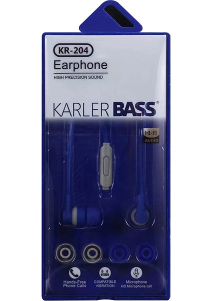 Resveq Karler Bass KR-204 Kablolu Kulaklık - Lacivert