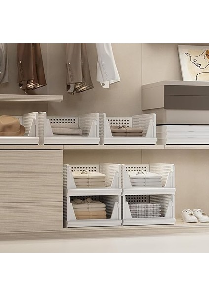 3 Adet Kayar Raf Elbise Dolap Içi Organizeri, Mutfak, Banyo, Çocuk Odası, Garaj ve Ardiye Için Üst Üste Dizilebilir Ünite, Kayar Raf Dolap Içi Kıyafet, Ev Aksesuarı Düzenleyici (Beyaz) indirimleri
